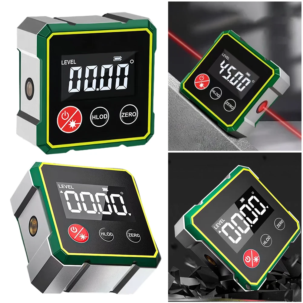 Магнитный цифровой угловой искатель 1-3 шт. с электронной лазерной линейкой 360° °   Электронный транспортир с ЖК-дисплеем, инклинометр, измерительный инструмент