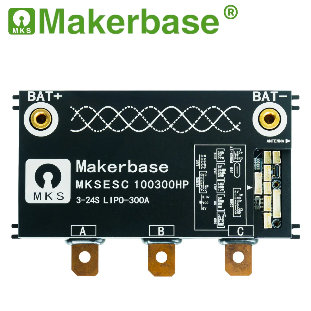 Makerbase VESC 100300HP 100V 300A High Current With Alu PCB Based on VESC For E-Foil Fight Robot Surfboard AGV Robot