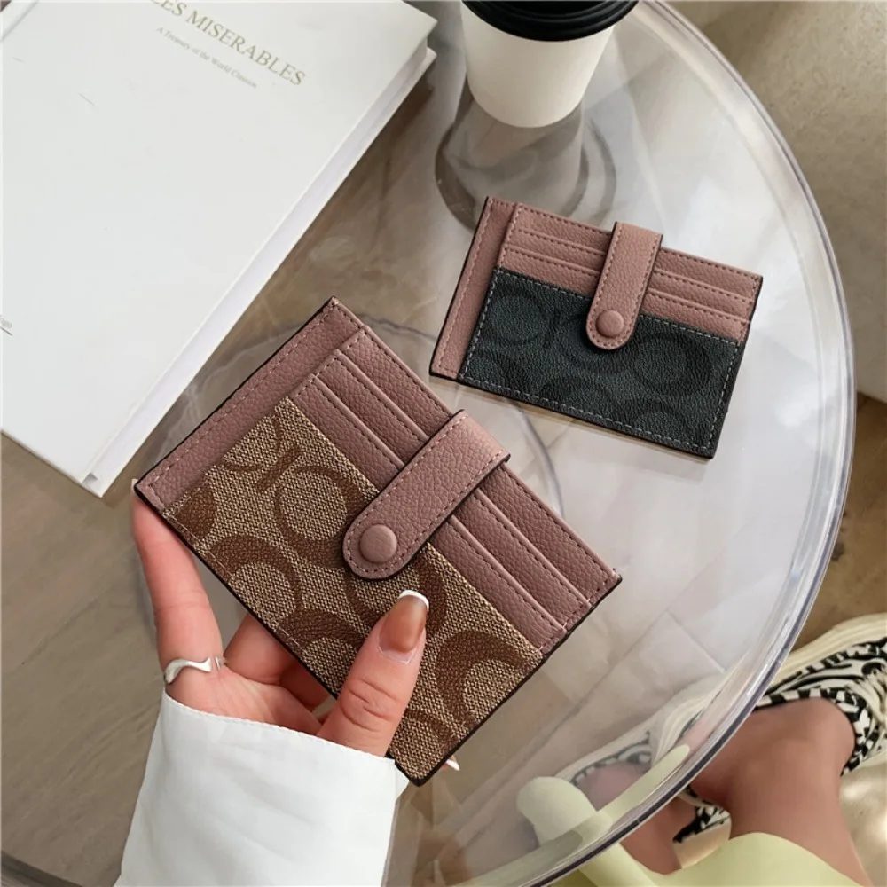 Monogram Ultra-thin Ins Style Card Holder Fashion Mini Short Envelope For Women Appliques Card&ID Wallet Credit Card Purse