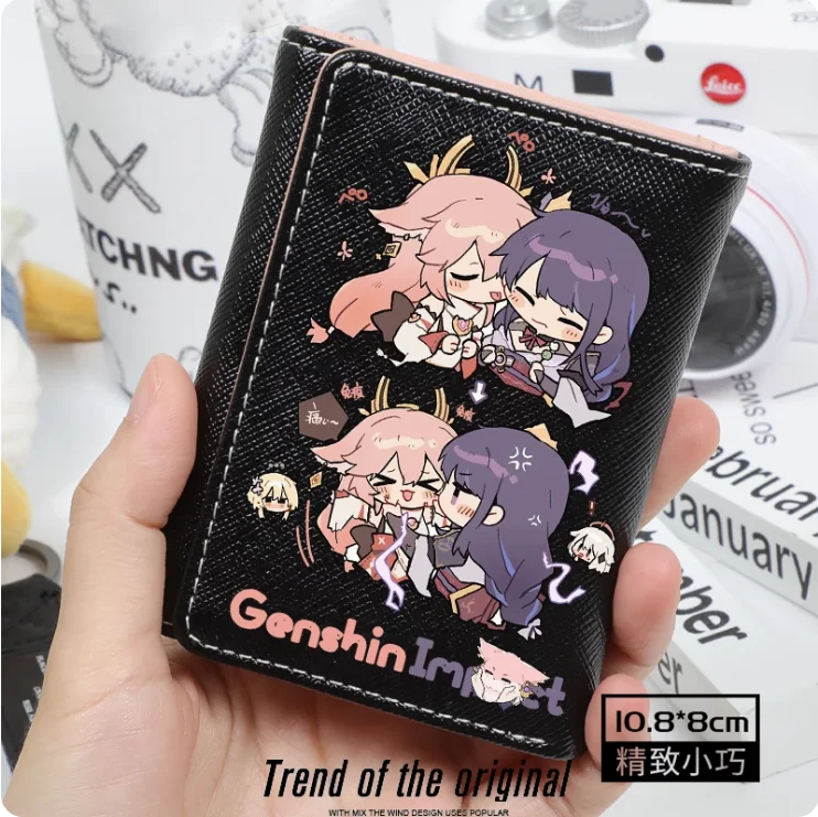 Anime Genshin Impact Yae Miko Mode Portemonnee Pu Portemonnee Munt Hasp Geld Tas Cosplay Cadeau B084