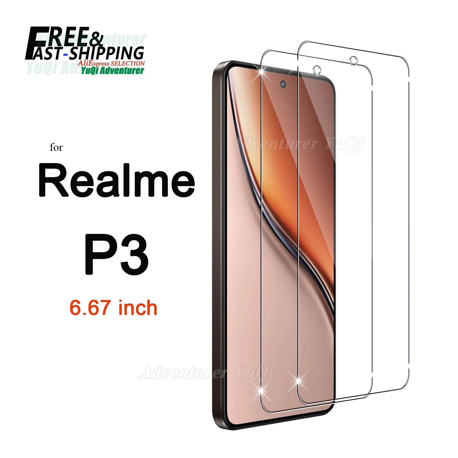 

Screen Protector For Realme P3 OPPO Tempered Glass HD 9H Transparent Clear Anti Scratch Case Friendly