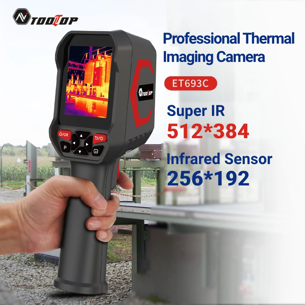 TOOLTOP ET693C 256*192 Handheld Thermische Camera 8G Opslag 1080P Zichtbare Fusion Professionele Elektrische Reparatie Warmtebeeldcamera - afbeelding 2