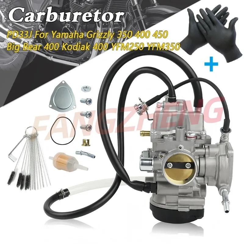 Carburador PD33J para Yamaha Grizzly 350 400 450 Big Bear 400 Kodiak 400 450 Wolverine 350 450 YFM250 YFM350 YFM400 YFM450