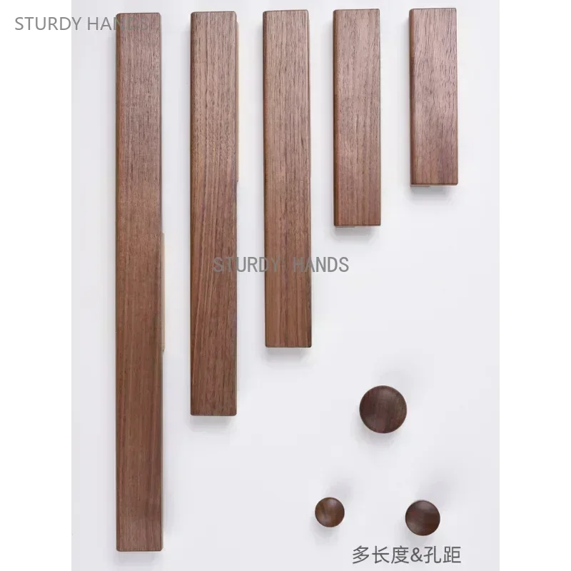 1PCS solid wood classic minimalist wardrobe handle furniture, natural wood color wardrobe, storage cabinet door, wooden handle
