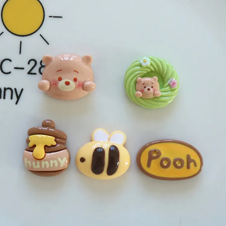 

100pcs Kawaii Resin Flatback Bee DIY DIY for Phone Case Hairpin Keychain Scrapbook Dollhouse Accessories Miniature Craft