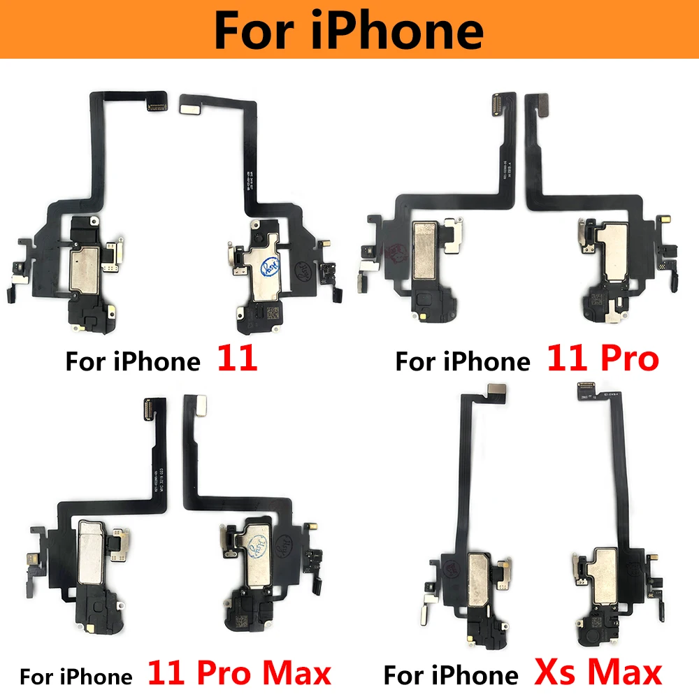 Ear Earpiece Speaker Sound For iPhone X XR XS 11 Pro Max 15 Plus Earphone Top Receiver Promixity Light Touch Sensor Flex Cable