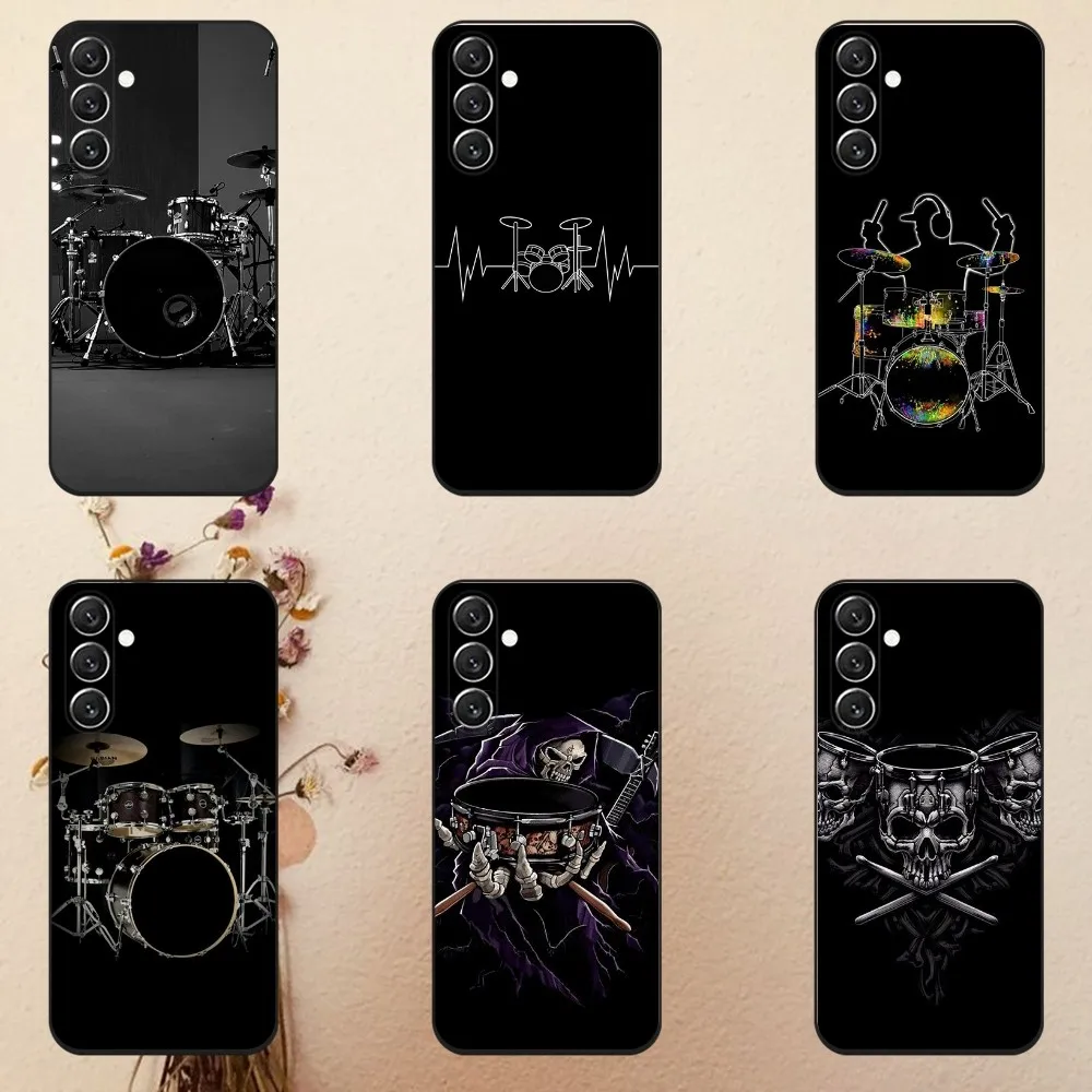 Musical Instrument Drum  Phone Case For Samsung Galaxy A13,A21s,A22,A31,A32,A52,A53,A71,A80,A91 Soft Black Cover