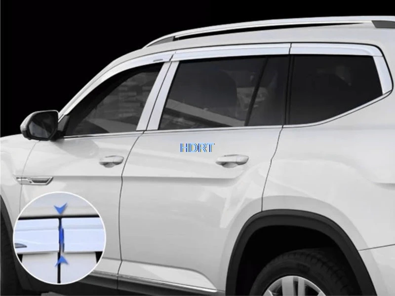 Car Styling Window Door Visor Weather Shield Shelter Rear View Mirror Trim For Volkswagen Atlas Cross Sport VW Teramont X 2017 +