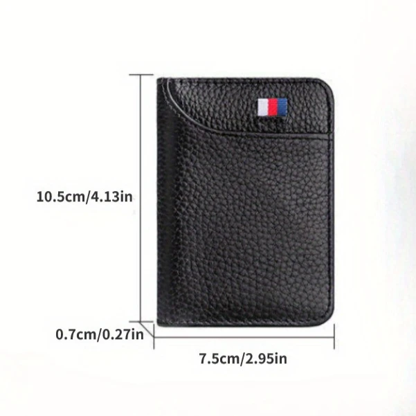 Cartera minimalista de cuero PU para hombre, tarjetero fino y suave, tarjetero delgado para tarjetas de visita