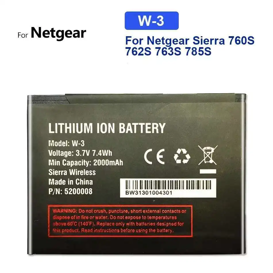 

2000mAh Long-Lasting W-3 Router Battery For Netgear Sierra 760S 762S 763S 785S