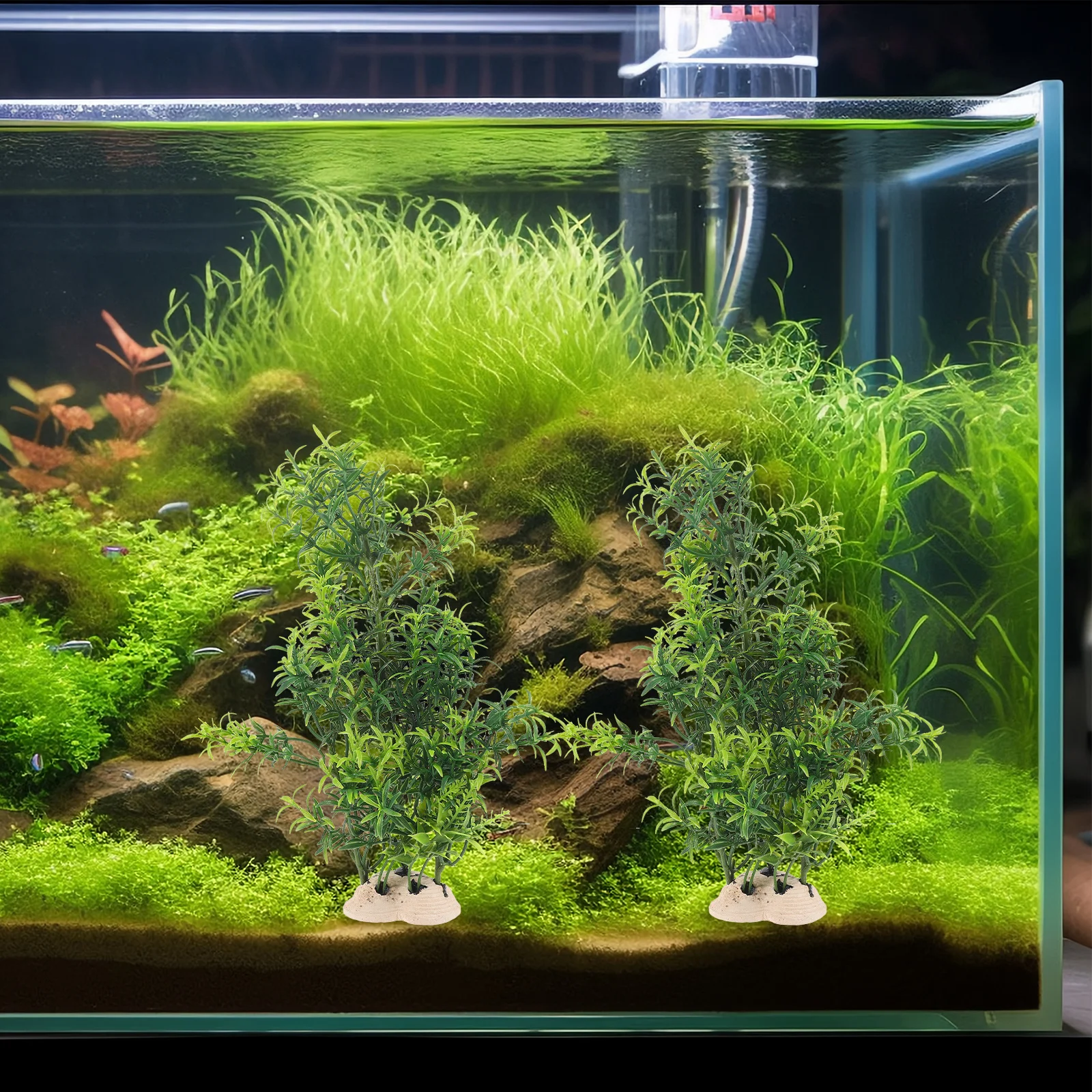 

Realistic Simulation Small Tree Aquarium Plant Decor Fish Tank Landscape Accessories Plastic Vivid Lively Natural Ocean Feel