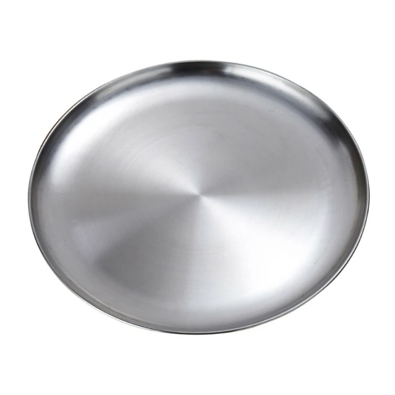 2020 New Stainless Steel Flat Dish Plate Insulated Thick Buffet Platter for Bbq  s  Kitchen Accessories Pasta 