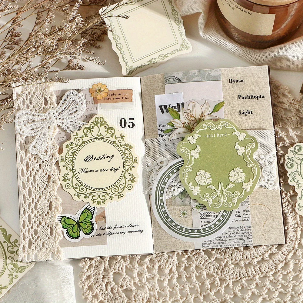 30 ورقة/عبوة من ورق القصاصات المصنوع يدويًا مع سحر عتيق، رائع للحرف اليدوية وألبومات الصور بشكل عشوائي