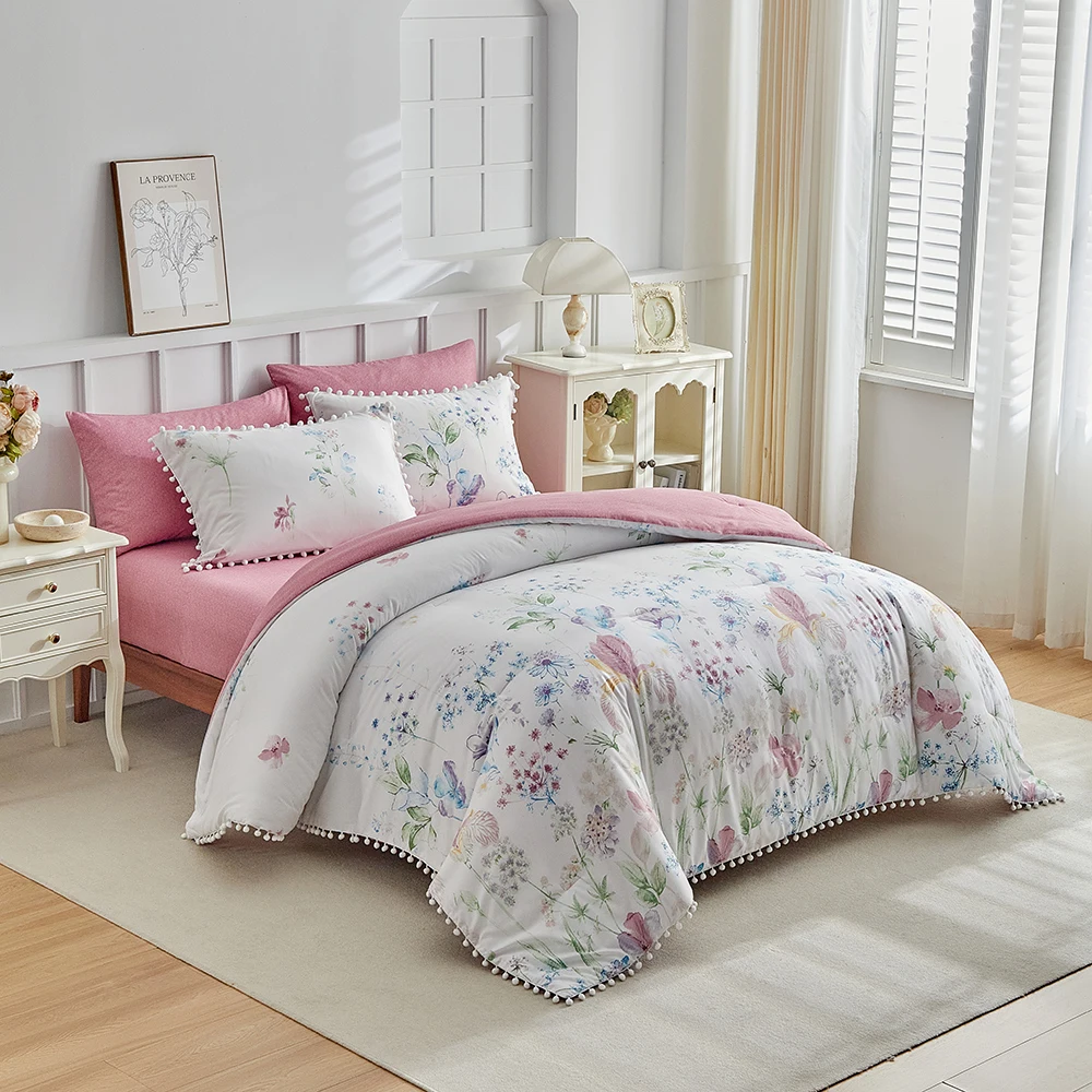 Duvet Cover Bedding Set Twin Full Queen King Size 135x200 Nordic Quilt Cover 240x220 Double Single Floral Ball Bed Linen 200x200