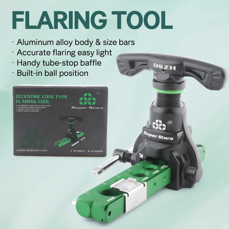 DSZH ST-R806FT 806A Copper Pipe Expander Set Air Conditioner Metric Reamer Flare Tool Pipe Flaring Tool Set Tube Expander Tools