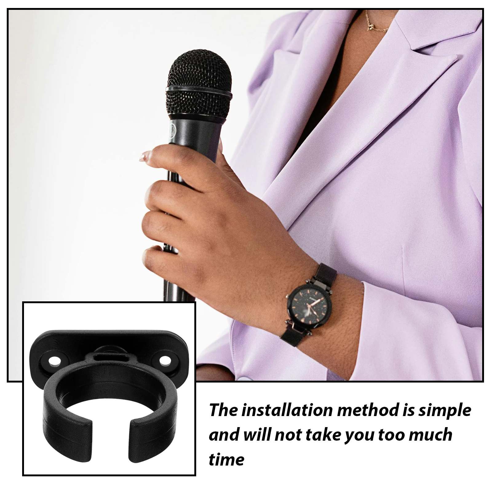 

6 Pcs Microphone Base Desktop Stand Clamp for Mount Clip Socket Holder Plastic Mounted Arm