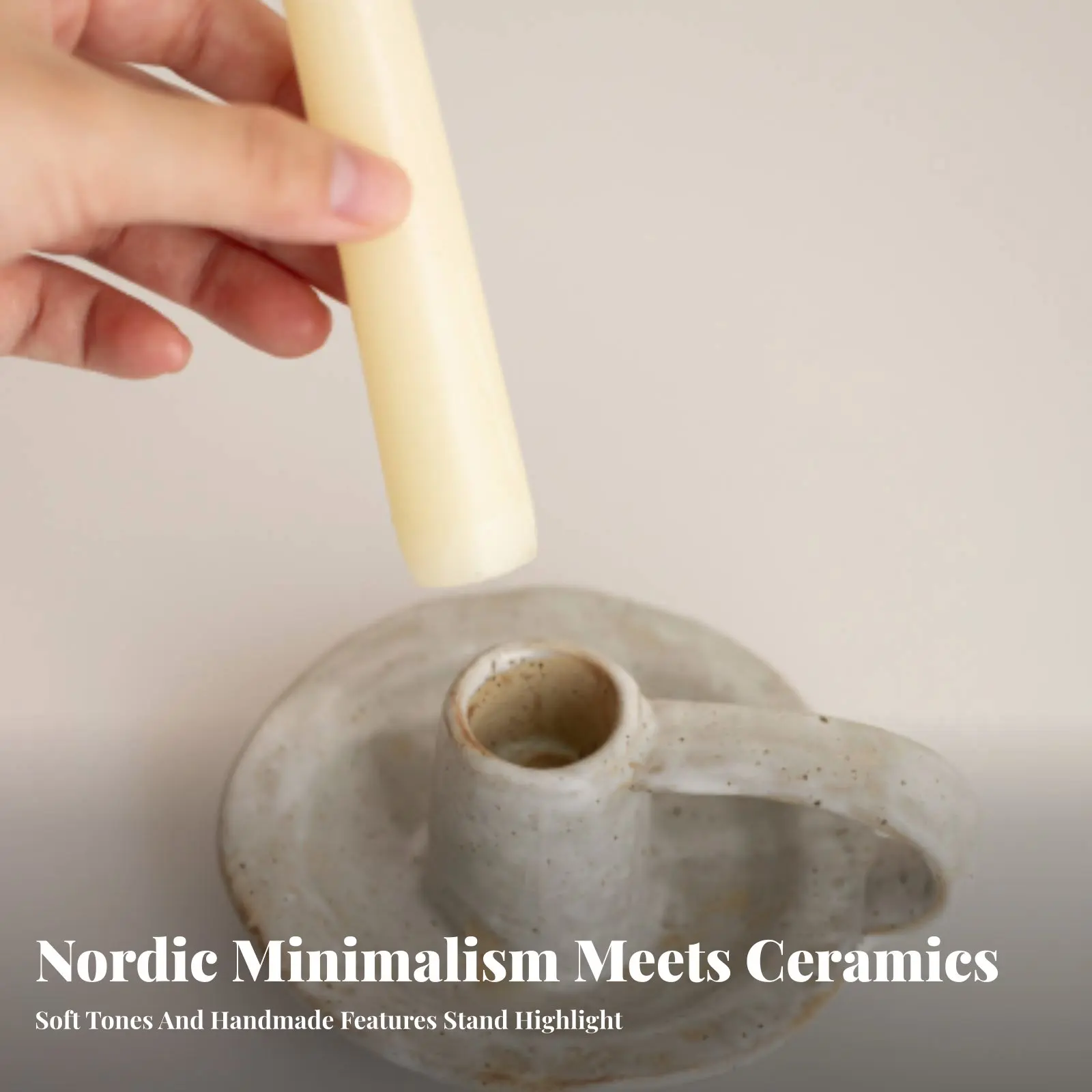 Nordic Ceramic Candle Holder, Modern Minimalist Table Decor, Creative Home Accent for Dining, Guesthouse, Romantic Ambience view 3