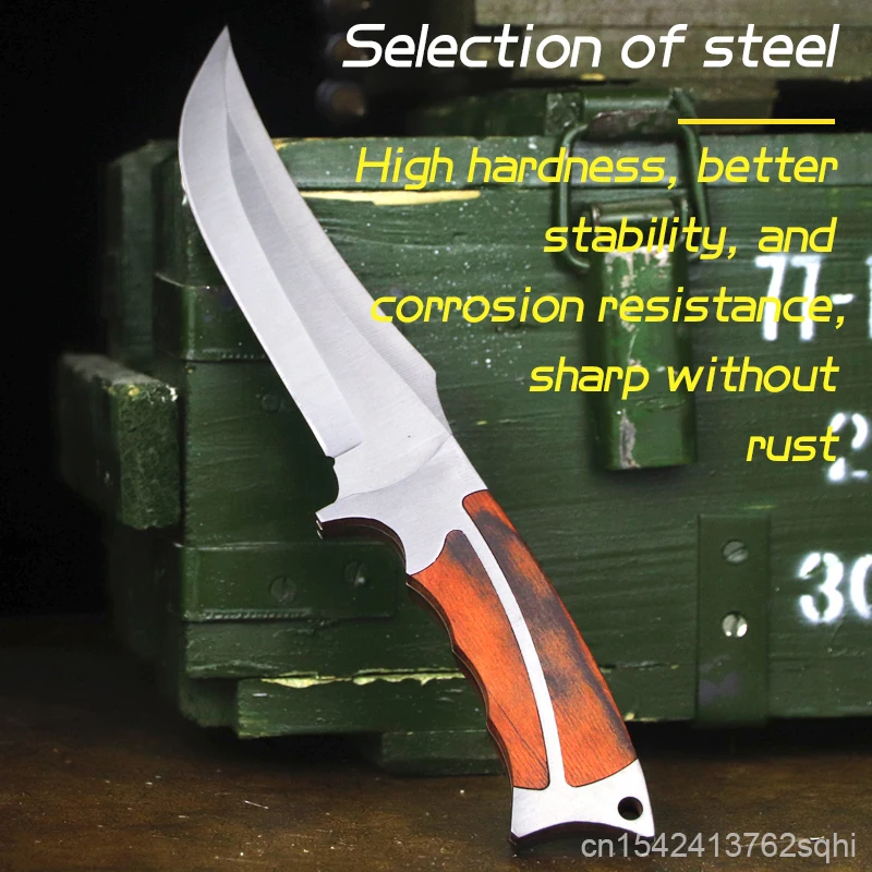 

Multi-function 7CR17MOV outdoor straight knife high hardness camping hunting knife jungle adventure self-defense knife