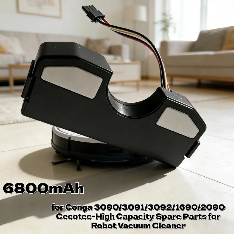 

14.4V 6800mAh High Capacity Li-ion Replacement Battery for Cecotec Conga 3090 3091 3092 1690 2090 Robot Vacuum Cleaner Spare