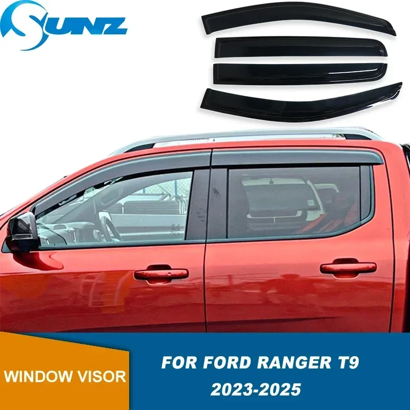 Side Window Visor For Ford Ranger T9 Raptor  Arquus Trigger 2023 2024 2025 Window Rain Guard Weathershield Sun Rain Deflector