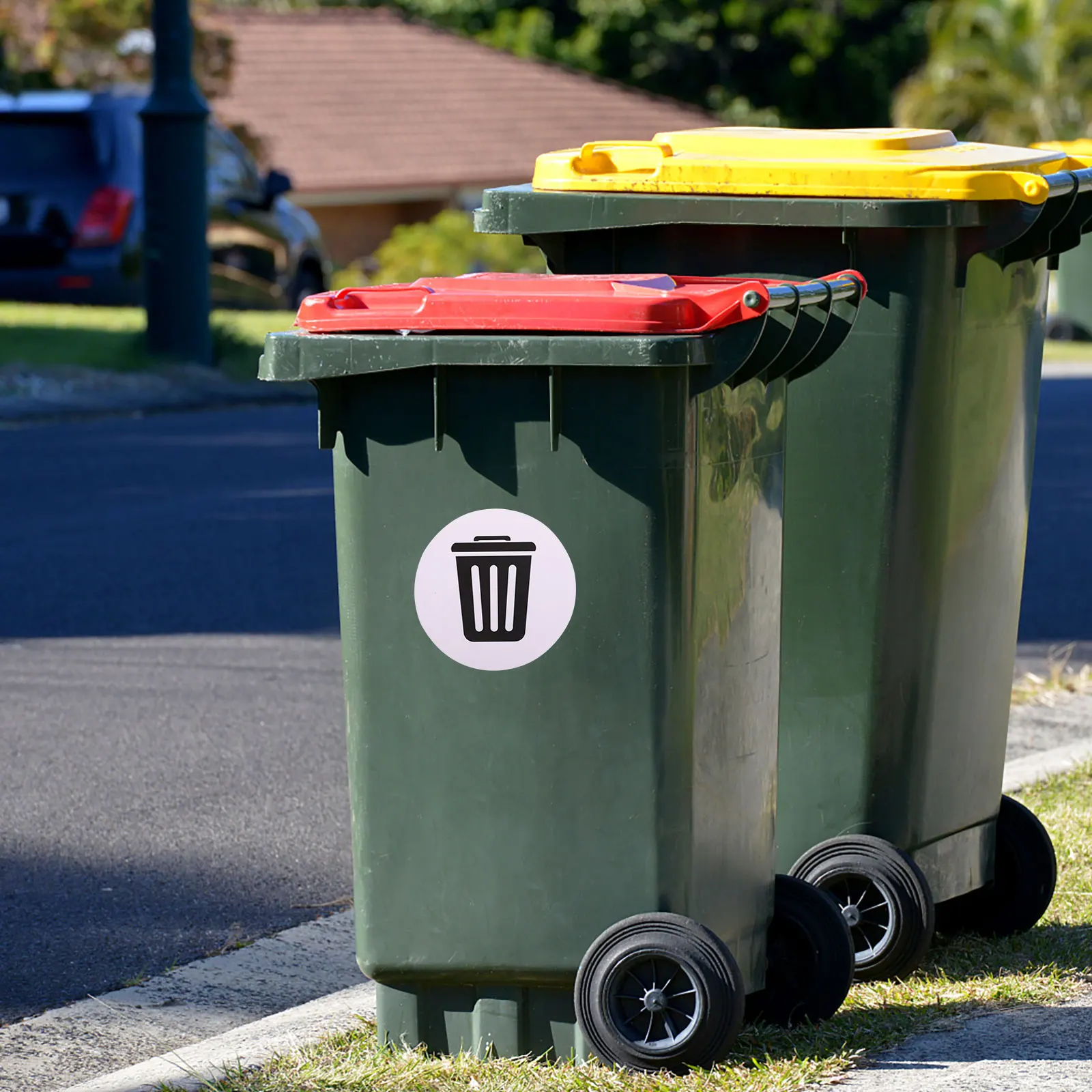 

6pcs Garbage Sorting Stickers Trash Can Waste Bin Recycling Classification Labels Waterproof Reusable Home Office Garden