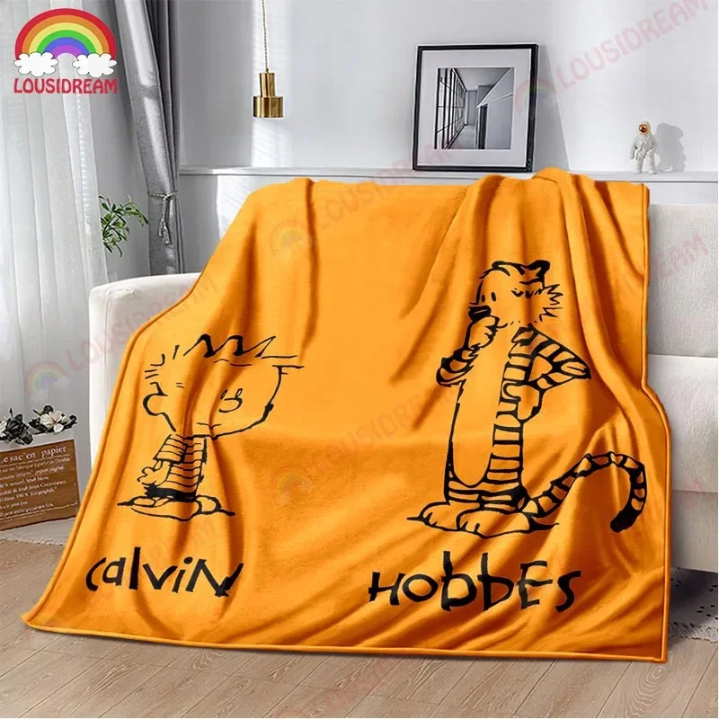 Cartoon C-Calvins and Hobbess Blanket Comics Ultra Lightweight Soft Plush Flannel Throws Blanket for Sofa Bed Couch Office Gift