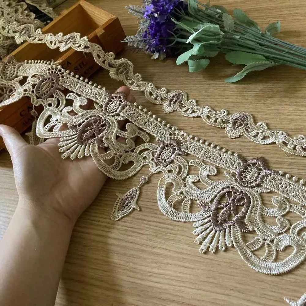 2 yards Lace Trim Ribbon for Home Textiles Curtains Sofa Covers Cushions Embroidered Tape Trimmings Polyester Sewing Lace Fabric