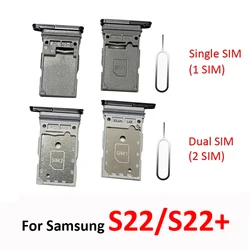 For Samsung Galaxy S22 S22+ New SIM Tray Slot Holder Adapter S22 Plus Single Dual Card Phone Accessories