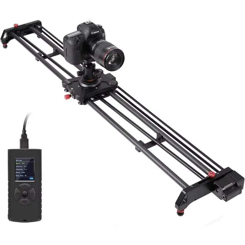 Professional Carbon Fiber Dolly Rail 80cm Motorized Camera Slider Time Lapse Video Track Shooting Degree Panoramic View