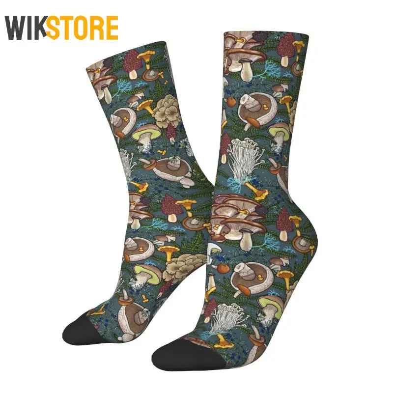 Mushroom Forest calcetines de vestir para hombre y mujer, calcetín transpirable a la moda, novedad