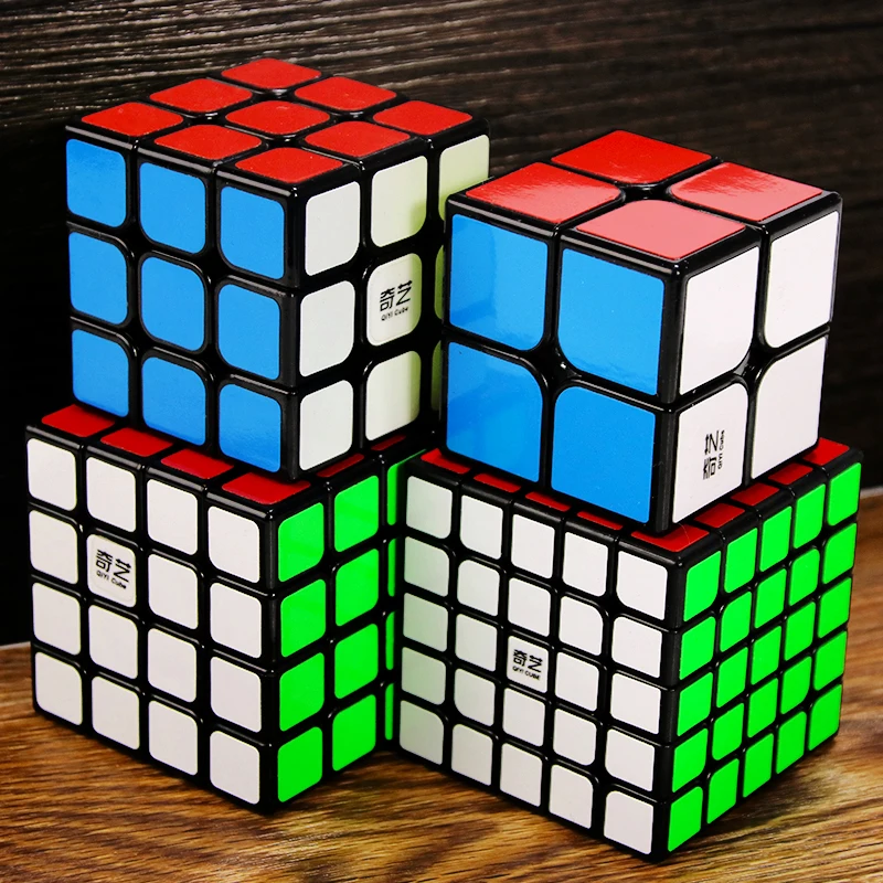 Qiyi 2x2 3x3 4x4 5x5マジックキューブゲーム,プロ仕様のパズル戦士2x 2x2 3x3x4 x4スピードキューブ,スティックレスゲームキューブ玩具