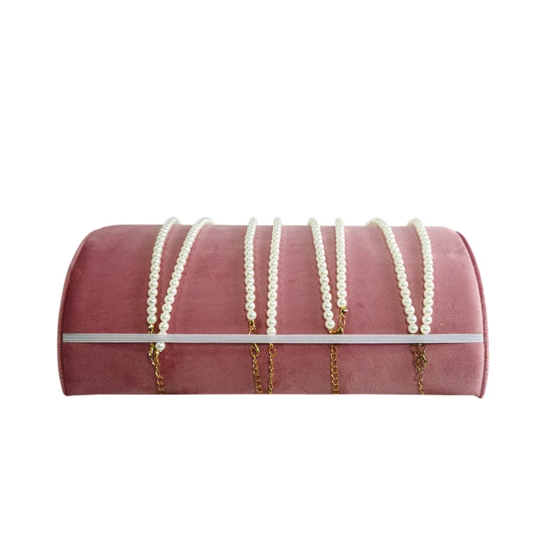 New Velvet Jewelry Organizer Cloth Window Necklace Pendant Jewelry Display Stand Quality Semicircle Bracelet Storage Plate