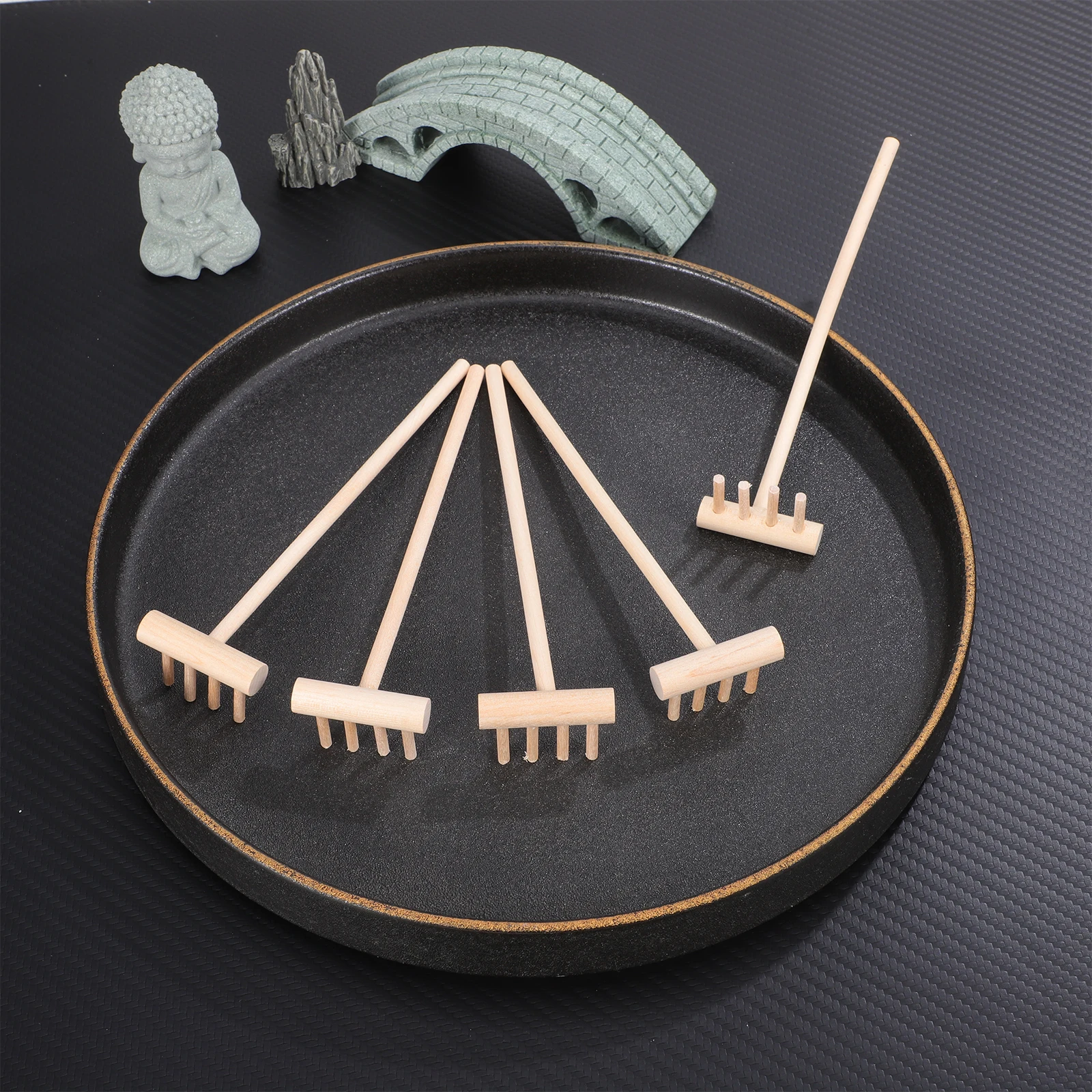 

10pcs Mini Zen Garden Rake Crafts Smooth Miniature Tools Kids Desk Home Decoration Toys Sandbox Accessories