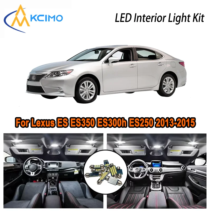 

For Lexus ES ES350 ES300h ES250 2013-2015 2013 2014 2015 LED Interior Dome Map Trunk Light Kit Car Led Lamps Canbus No Error