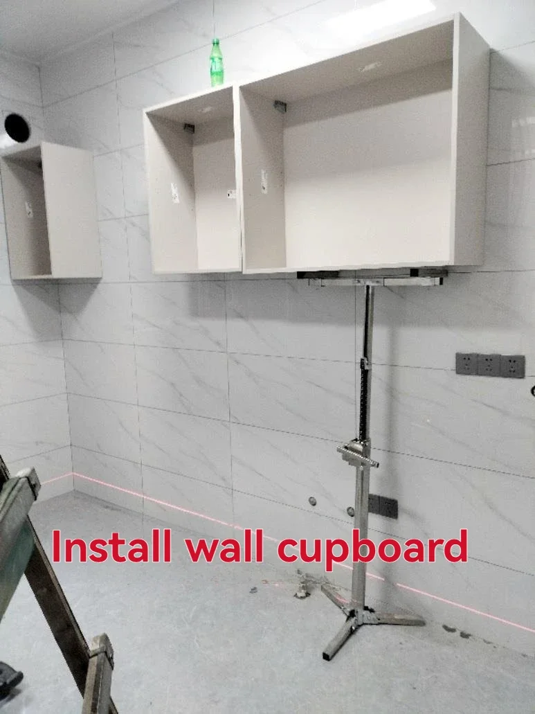 【Hot】2.1M Wall Cabinet Mounting Bracket Hand Cranked Electric Dual-purpose Stainless Steel 100KG Load-bearing Lifting Platform