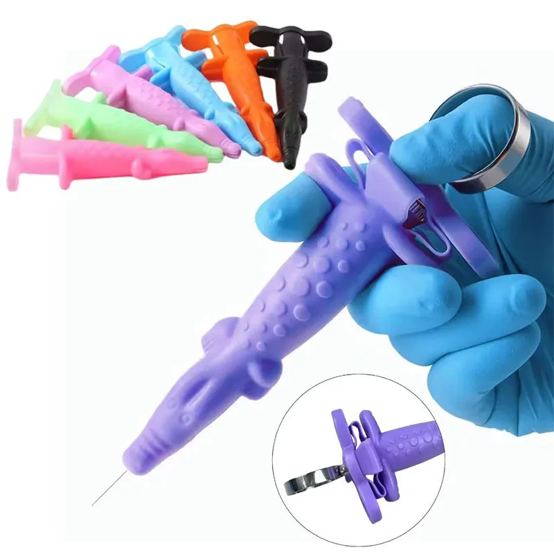 

Набор из 5 защитных чехлов для стоматологических шприцев в форме крокодила, многоразовые, для хирургических инструментов стоматолога