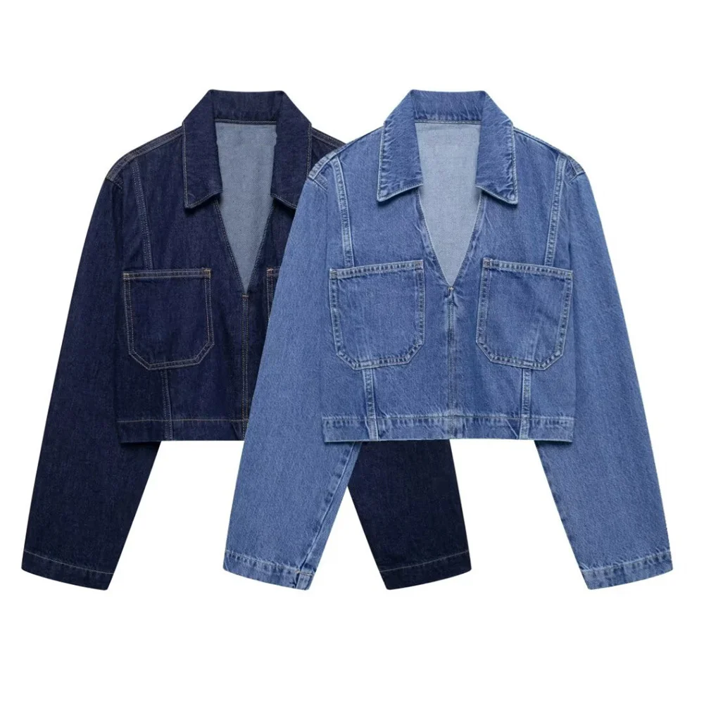 2024 RARF autumn new European and American style simple and fashionable niche Western classic short denim shirt