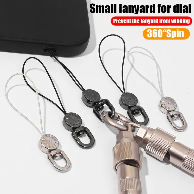 5-1PCS Hand Wrist Lanyard Strap String Anti-lost Short Ropes Hanging Cord Metal 360 Degree Rotatable DIY Hang Rope for Phone