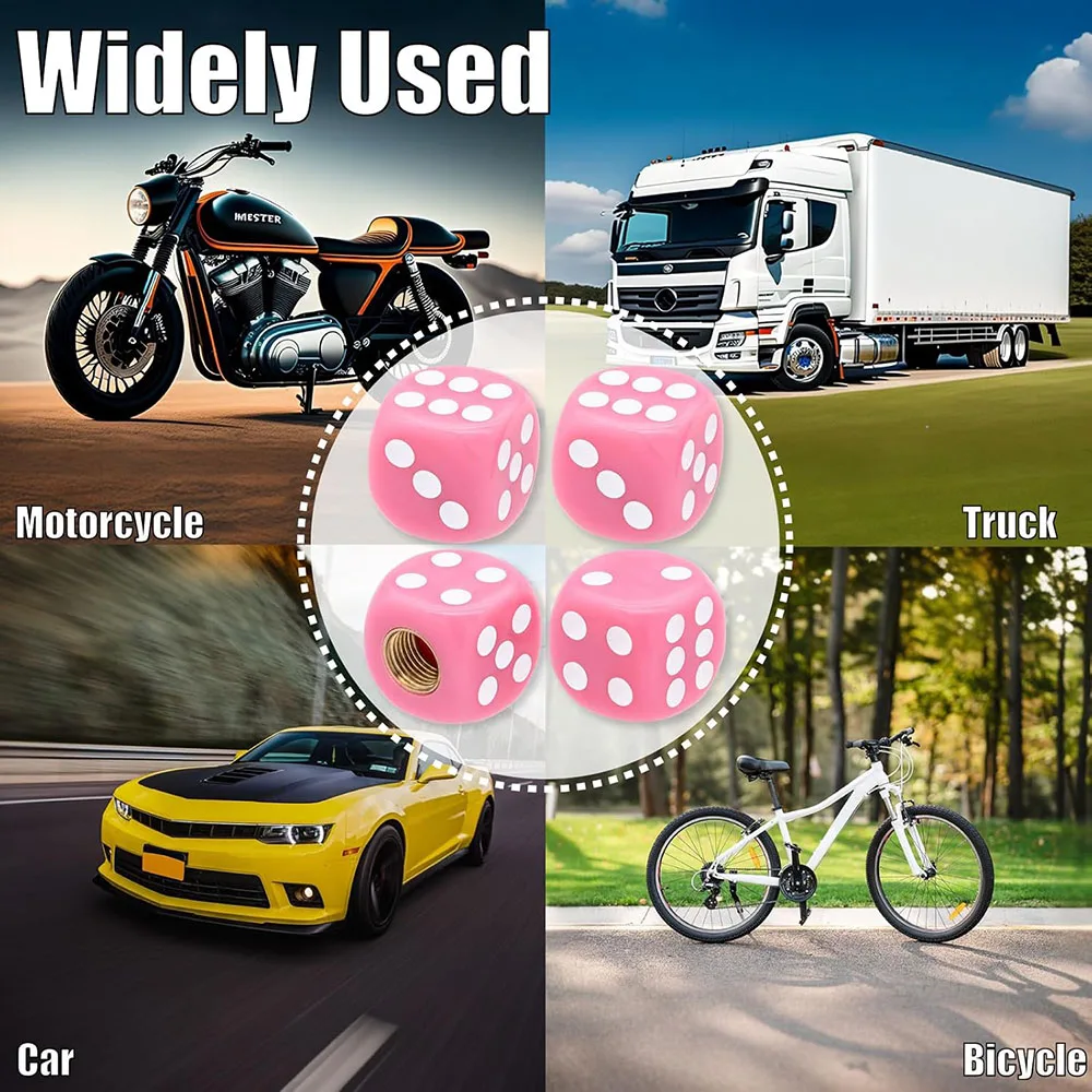 4szt Dice Nakładki na zawory opon Wodoodporne nakładki na zawory opon samochodowych Nakładki na zawory opon do samochodów SUV Ciężarówki Motocykle Rowery — zdjęcie 7