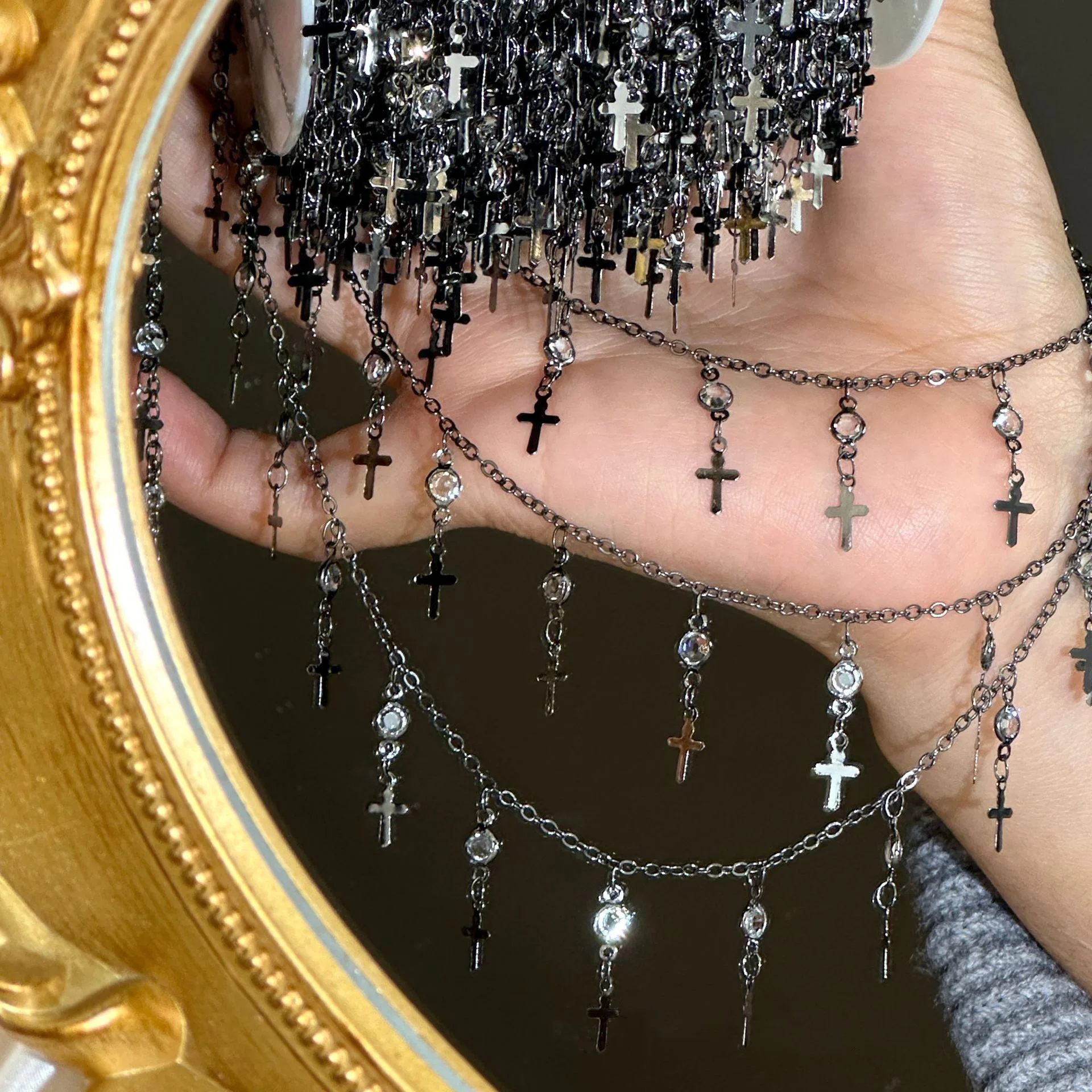 

New Special Offer Multi-layered Cross Drill Chain Earring DIY Bracelet Necklace Matching Chain Decorative Tassel Chain