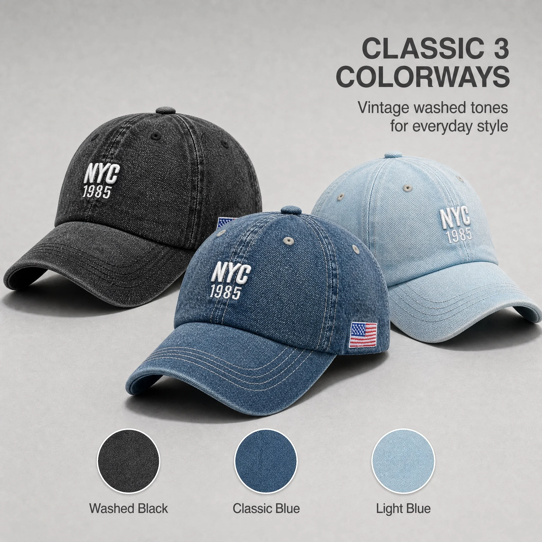 2026 Denim Baseball Cap für Herren und Damen mit Stickerei, Jeans Snapback Mütze, Casquette Sommer Sport Hip-Hop Kappe, Gorras Unisex Hüte – Detail 3