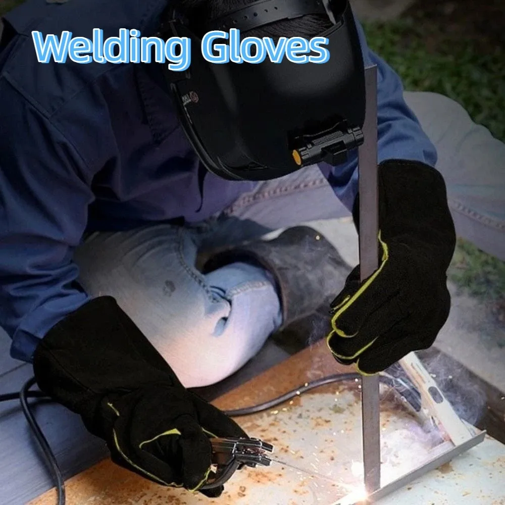 

Leather Heat Resistant Gloves High Temperature Resistance Heat Insulation Welding Gloves 14/16 Inch Safety Gloves