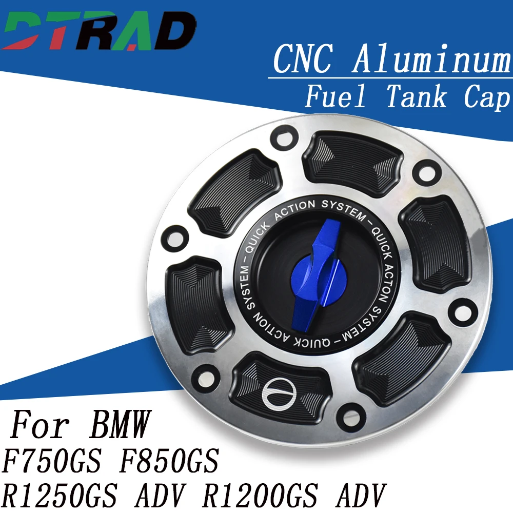 Quick Gas CNC Fuel Tank Cap For BMW R1250GS ADV R1200GS ADV F750GS F850GS Motorcycle Key Plug Anti-Theft Engine Oil Filling Caps