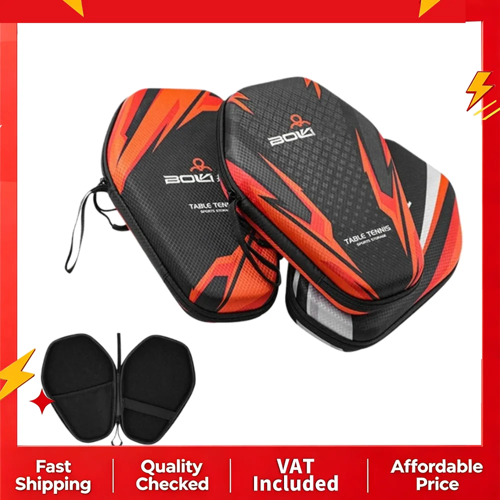 Custodia per racchetta da ping pong in EVA, borsa rigida impermeabile e antipolvere per riporre le racchette da ping pong, con cinturino elastico, stile Mecha.