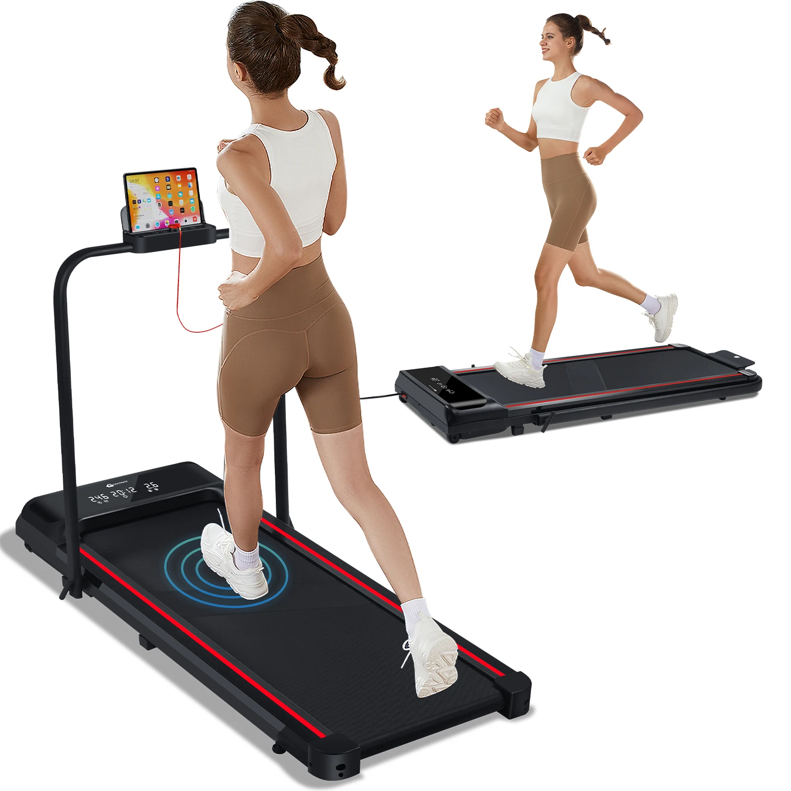 Cinta de correr portátil plegable para gimnasio en casa, máquina para correr debajo del escritorio, Mini almohadilla para caminar para entrenamiento Cardio, ejercicio en casa