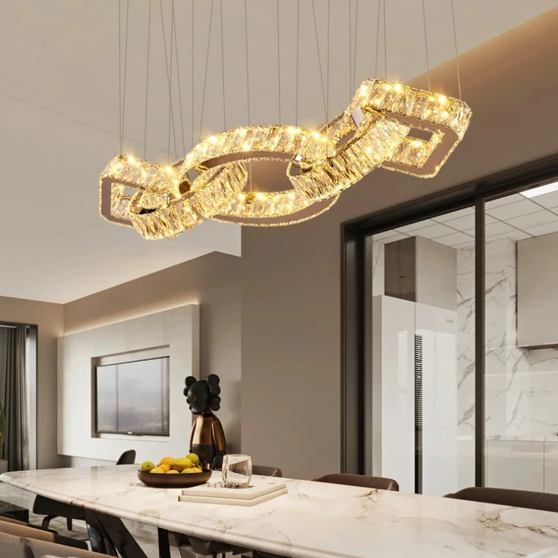 

Modern Crystal Home Pendant Light Used Stairs Hotels Bar Counters Bedrooms Hanging Chanderlier Interior Designers Glossy Luxury