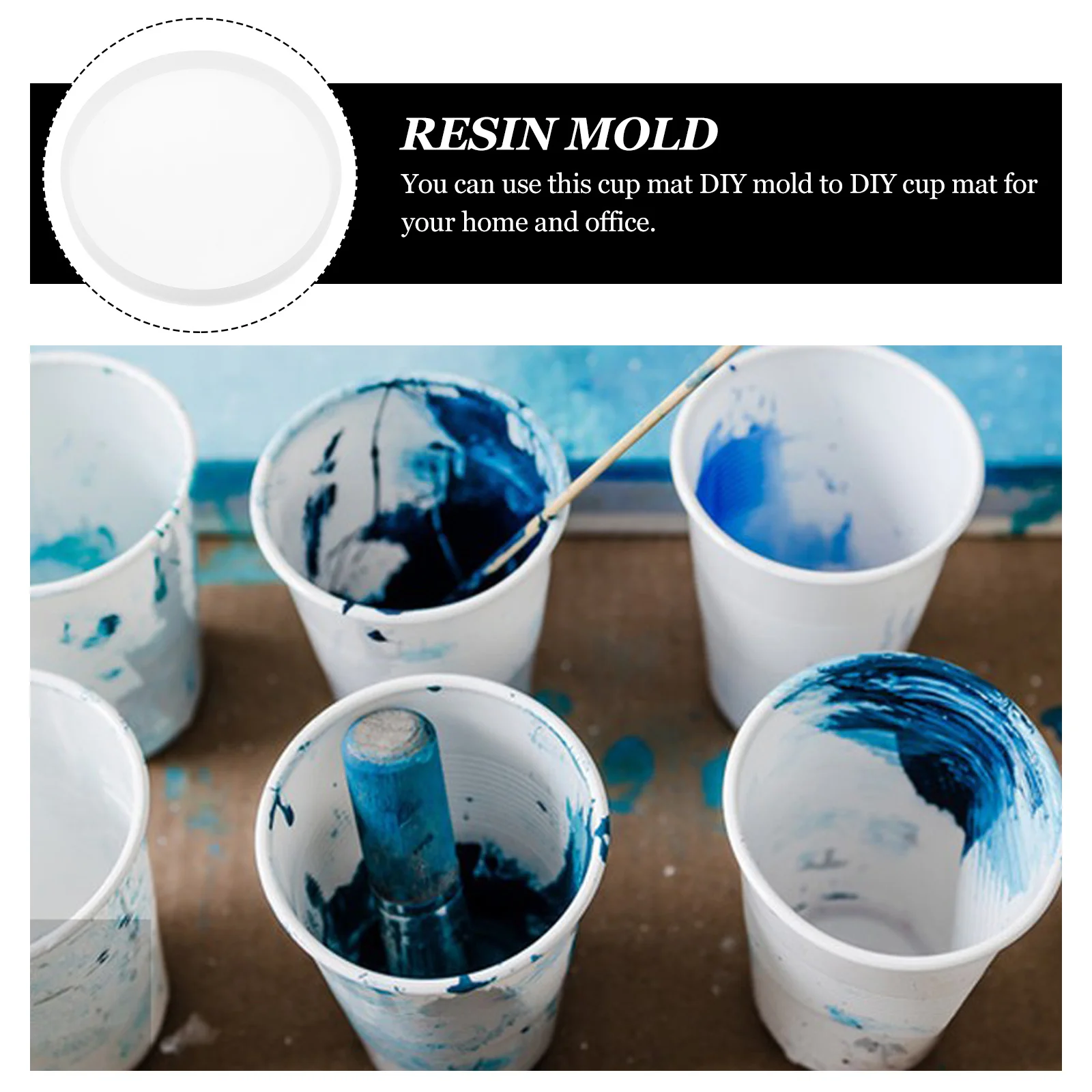 

4pcs Round Silicone Mold For Diy Coaster Resin -Use Cup Mat Tray Making Tool, Epoxy Art Decorative Molds Home Office