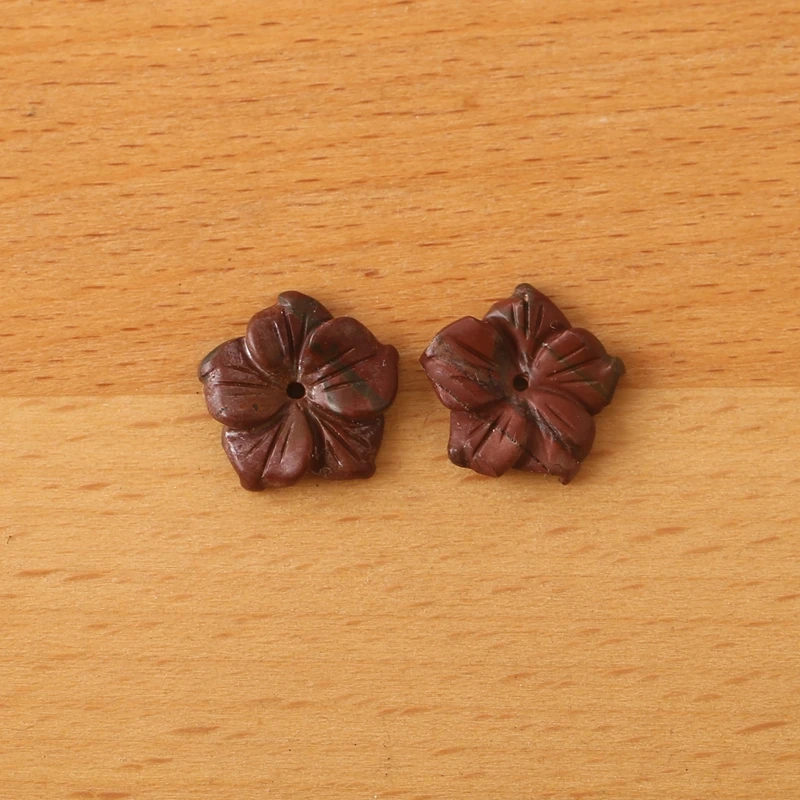 

Женские разноцветные серьги из яшмы Пикассо ручной работы с цветком и бусинами, комплект украшений из натурального камня, 16x4 мм, 2 г