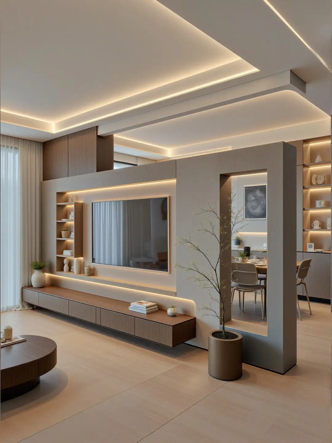 Customized solid wood whole house integrated panel door panel living room TV cabinet background wall integrated modern