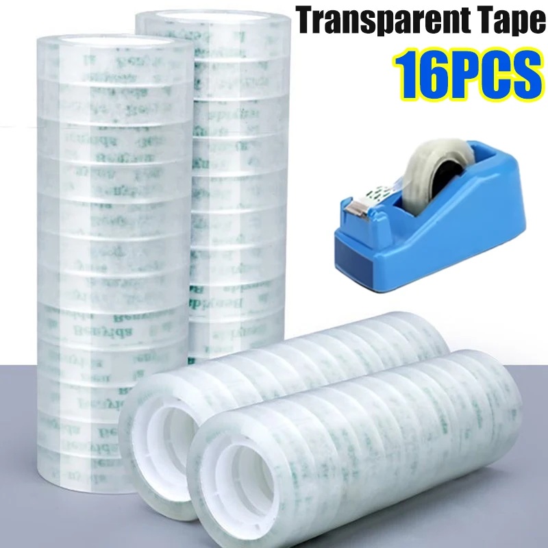 16-1Rolls Transparent Tapes  0.8/1.1/1.8cm Adhesive Tape Pack Tools Office School Supplies Students Gift Wrapping Packing Tape